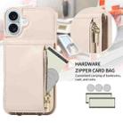 For iPhone 16 Plus Crossbody Lanyard Zipper Wallet Leather Phone Case(Beige) - 2