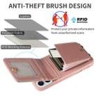 For iPhone 16 Plus Crossbody Lanyard Zipper Wallet Leather Phone Case(Rose Gold) - 3