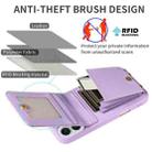 For iPhone 16 Plus Crossbody Lanyard Zipper Wallet Leather Phone Case(Purple) - 3