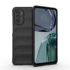 For Motorola Moto G62 5G Magic Shield TPU + Flannel Phone Case(Black) - 1