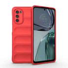 For Motorola Moto G62 5G Magic Shield TPU + Flannel Phone Case(Red) - 1