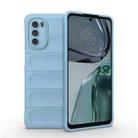 For Motorola Moto G62 5G Magic Shield TPU + Flannel Phone Case(Light Blue) - 1