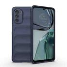 For Motorola Moto G62 5G Magic Shield TPU + Flannel Phone Case(Dark Blue) - 1