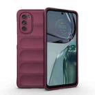 For Motorola Moto G62 5G Magic Shield TPU + Flannel Phone Case(Wine Red) - 1