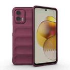 For Motorola Moto G73 5G Magic Shield TPU + Flannel Phone Case(Wine Red) - 1