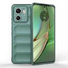 For Motorola Edge 40 5G Magic Shield TPU + Flannel Phone Case(Dark Green) - 1