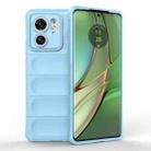 For Motorola Edge 40 5G Magic Shield TPU + Flannel Phone Case(Light Blue) - 1