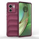 For Motorola Edge 40 5G Magic Shield TPU + Flannel Phone Case(Wine Red) - 1