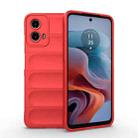 For Motorola Moto G34 5G Magic Shield TPU + Flannel Phone Case(Red) - 1