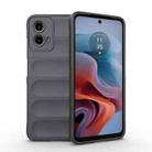 For Motorola Moto G34 5G Magic Shield TPU + Flannel Phone Case(Dark Grey) - 1