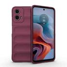 For Motorola Moto G34 5G Magic Shield TPU + Flannel Phone Case(Wine Red) - 1