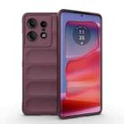 For Motorola Edge 50 Pro 5G Global Magic Shield TPU + Flannel Phone Case(Wine Red) - 1