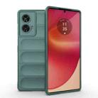 For Motorola Edge 50 Fusion 5G Global Magic Shield TPU + Flannel Phone Case(Dark Green) - 1