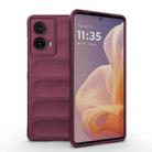 For Motorola Moto G85 5G Global Magic Shield TPU + Flannel Phone Case(Wine Red) - 1