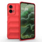 For Motorola Moto G35 5G Global Magic Shield TPU + Flannel Phone Case(Red) - 1