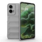 For Motorola Moto G35 5G Global Magic Shield TPU + Flannel Phone Case(Grey) - 1