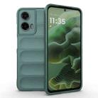 For Motorola Moto G35 5G Global Magic Shield TPU + Flannel Phone Case(Dark Green) - 1