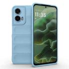 For Motorola Moto G35 5G Global Magic Shield TPU + Flannel Phone Case(Light Blue) - 1