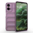 For Motorola Moto G35 5G Global Magic Shield TPU + Flannel Phone Case(Purple) - 1