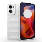 For Motorola Moto G05 4G / E15 Magic Shield TPU + Flannel Phone Case(White) - 1