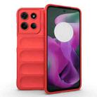 For Motorola Moto G15 4G Global Magic Shield TPU + Flannel Phone Case(Red) - 1