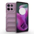 For Motorola Moto G15 4G Global Magic Shield TPU + Flannel Phone Case(Purple) - 1