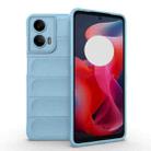 For Motorola Moto G24 4G Global Magic Shield TPU + Flannel Phone Case(Light Blue) - 1
