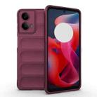 For Motorola Moto G24 4G Global Magic Shield TPU + Flannel Phone Case(Wine Red) - 1