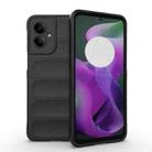 For Motorola Moto G55 5G Global Magic Shield TPU + Flannel Phone Case(Black) - 1