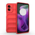 For Motorola Moto G55 5G Global Magic Shield TPU + Flannel Phone Case(Red) - 1