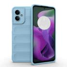 For Motorola Moto G55 5G Global Magic Shield TPU + Flannel Phone Case(Light Blue) - 1