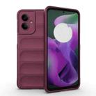 For Motorola Moto G55 5G Global Magic Shield TPU + Flannel Phone Case(Wine Red) - 1