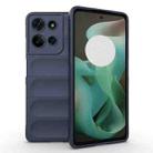 For Motorola Moto G75 5G Global Magic Shield TPU + Flannel Phone Case(Dark Blue) - 1