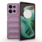For Motorola Moto G75 5G Global Magic Shield TPU + Flannel Phone Case(Purple) - 1