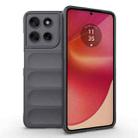For Motorola Moto G56 5G Magic Shield TPU + Flannel Phone Case(Dark Grey) - 1