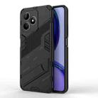 For Realme C53 4G Punk Armor 2 in 1 PC + TPU Phone Case with Holder(Black) - 1