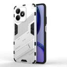 For Realme C53 4G Punk Armor 2 in 1 PC + TPU Phone Case with Holder(White) - 1