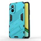 For Realme C67 4G Global Punk Armor 2 in 1 PC + TPU Phone Case with Holder(Blue) - 1