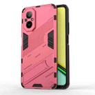 For Realme C67 4G Global Punk Armor 2 in 1 PC + TPU Phone Case with Holder(Light Red) - 1