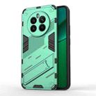 For Realme 12+ 5G Global Punk Armor 2 in 1 PC + TPU Phone Case with Holder(Green) - 1