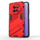 For Realme 12 5G Global Punk Armor 2 in 1 PC + TPU Phone Case with Holder(Red) - 1