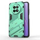 For Realme 12 5G Global Punk Armor 2 in 1 PC + TPU Phone Case with Holder(Green) - 1