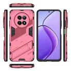 For Realme 12 5G Global Punk Armor 2 in 1 PC + TPU Phone Case with Holder(Light Red) - 3