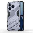 For Realme C63 4G Global Punk Armor 2 in 1 PC + TPU Phone Case with Holder(Grey) - 1