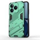 For Realme C63 4G Global Punk Armor 2 in 1 PC + TPU Phone Case with Holder(Green) - 1