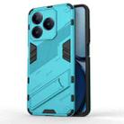 For Realme C63 4G Global Punk Armor 2 in 1 PC + TPU Phone Case with Holder(Blue) - 1