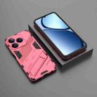 For Realme C63 4G Global Punk Armor 2 in 1 PC + TPU Phone Case with Holder(Light Red) - 2