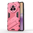 For Realme 14 Pro 5G Global Punk Armor 2 in 1 PC + TPU Phone Case with Holder(Light Red) - 1