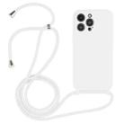 For iPhone 15 Pro Max Crossbody Lanyard Liquid Silicone Case(White) - 1