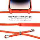 For iPhone 16 Crossbody Lanyard Liquid Silicone Case(Orange) - 3